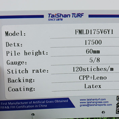 ورزش سبز 60mm فوتبال چمن مصنوعی SBR لاکتس چسب دار Dtex بالا